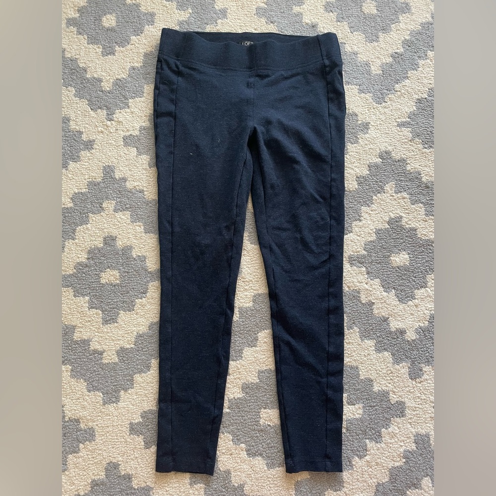 Navy dressy leggings by LOFT. M